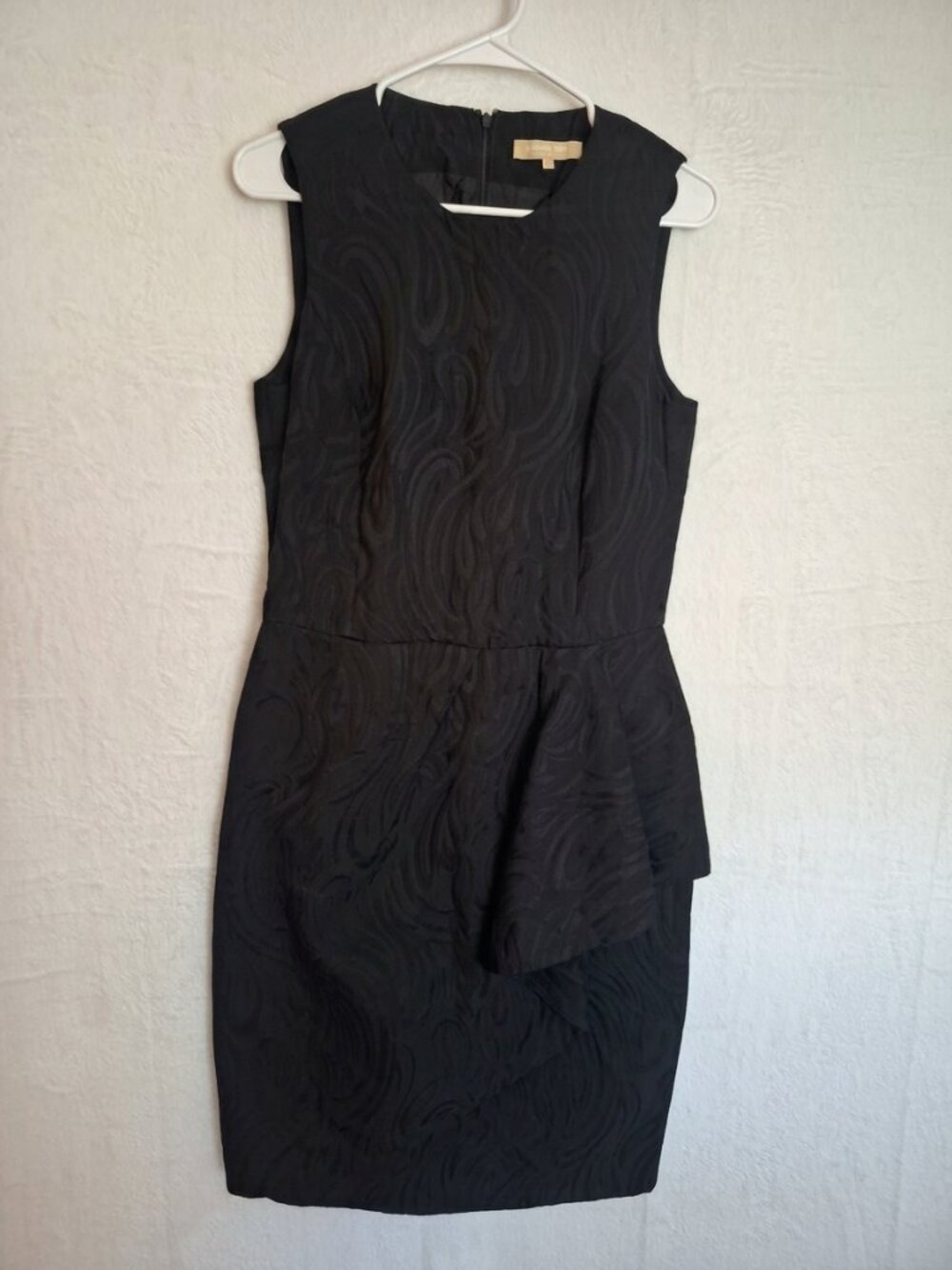 Michael Kors Collection Italy Black Jacquard Peplum Dress 10 Retail $1200+
